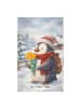 Mr. & Mrs. Panda Handtuch Pinguin Winter Pommes Design ohne Spruch in Weiß