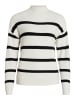 Vila Streifen Strickpullover Stehkragen Sweater VIRIL in Weiß