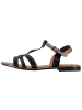 Divine Factory Flache Sandale mit Riemchen Schwarz