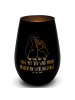 Mr. & Mrs. Panda Glas Windlicht Pinguin umarmen mit Spruch in Schwarz