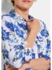 GOLDNER Kurzgröße:  Blusen-Set Hemdbluse mit Spitzenshirt in blau / weiß / geblümt