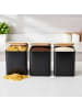 relaxdays 3 x Vorratsdosen in Schwarz/ Natur - (B)11 x (H)15 x (T)11 cm