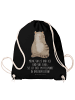 Mr. & Mrs. Panda Gym Bag Katze Sitzen mit Spruch in Schwarz