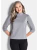 GOLDNER Glitzer-Viskose-Oberteil mit Halbarm in grau