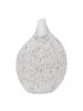 Mauro Ferretti Weiße Harzvase mit geschnitzten Verzierungen, 30,5 x 11,5 x 46,5 cm