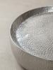 KADIMA DESIGN Wohnzimmertisch Alu | Silber Hammerschlag, 60x60cm, Orientalisch Rund in Silber