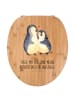 Mr. & Mrs. Panda Toilettendeckel Pinguin umarmen mit Spruch in Braun