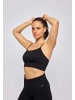 SNOCKS Gerippter Sport-BH in Schwarz