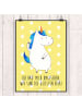 Mr. & Mrs. Panda Bild Einhorn Mann mit Spruch in Gelb Pastell