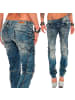 Cipo & Baxx Damen Slim Fit Jeans Stonewashed in Blue