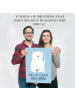 Mr. & Mrs. Panda Bild Eisbär Faul mit Spruch in Blau Pastell