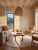 KADIMA DESIGN Outdoor-Teppich ENGADIN Blattmuster Kurzflor Wohnzimmer Veranda in Creme