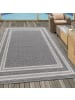 KADIMA DESIGN Teppich Outdoor Flachgewebe Bordüre Polypropylen Balkon in Grau