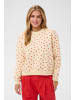 SAINT TROPEZ Sweatshirt PammaSZ Lockere Passform in Off White Red Sketched Hearts