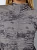 Noisy may Top Langarm Stretch Allover-Print Rundhals in Grau
