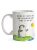 Mr. & Mrs. Panda Coffee Mug Pinguin Surfer mit Spruch in Weiß