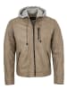 JILANI Lederjacke Kapuze Lammnappa in Beige