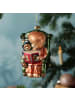 MARELIDA Weihnachtsbaumschmuck Teddybär im Lesesessel Glas H: 10cm