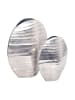 FineBuy Vase in Silber / Aluminium / 26x14x31