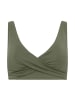Sea Level Essentials Cross Front Multifit Bra Top in KHAKI