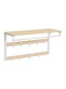 relaxdays Wandgarderobe in Natur/ Weiß- (B)80 x (H)42 x (T)30 cm