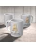 Mr. & Mrs. Panda Tasse Otter Bauch mit Spruch in Grau Pastell