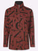 Sieh an! Shirtjacke in rotbraun-schwarz-bedruckt