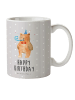 Mr. & Mrs. Panda Kaffeetasse Bär Geburtstag mit Spruch in Grau Pastell