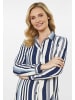 Usha Women Blouse in white navy blue