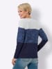 Sieh an! Langarmshirt in eisblau-marine-bedruckt