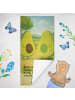 Mr. & Mrs. Panda Sporthandtuch Avocado Pärchen Design mit Spruch in Gelb Pastell