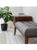 home24 home24 Garderobenbank aus Holzwerkstoff in Walnuss / Grau - 40 x 116 x 50 cm in Braun