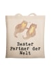 Mr. & Mrs. Panda Uni Tasche Otter Bester Partner der Welt mit Sp... in Creme