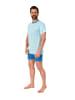 NORMANN kurzarm Schlafanzug Shorty Pyjama Rundhals - 67174 in hellblau