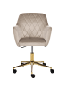 Beliani Bürostuhl LELORIA in Beige/Gold - (W) 60 x (H) 83 x (L) 60 cm