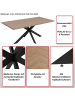 MCW Esszimmertisch O55 Industrial MDF Metall 180cm, Walnuss-Optik
