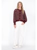 DreiMaster Women Cardigan in wine red offwhite