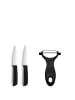 Kuppels 3-tlg. Küchenmesser CERAMIC in schwarz