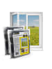 EASYmaxx Moskitonetz Fenster 2er-Set 150x180cm schwarz mit Klettverschluss Transparent