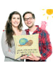 Mr. & Mrs. Panda Kissen Schnecke Sir mit Spruch in Gelb Pastell