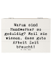 Mr. & Mrs. Panda Holzbox mit Deckel Spruch Handwerker Geduld mit... in Weiß