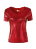 tectake Damen-Shirt mit kurzen Ärmeln und Rundhalsausschnitt, bordeaux