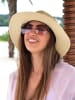 styleBREAKER Rahmenlose Rechteckige Sonnenbrille in Schwarz / Blau-Rose Verlauf
