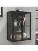 VCM  Stahl Wandvitrine Hängevitrine Vitrine Glas Flokas in Schwarz