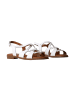 Divine Factory Flache Sandalen aus Leder Alénoa Weiß