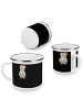 Mr. & Mrs. Panda Camping Emaille Tasse Brautjungfern Party mit S... in Schwarz