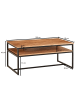 KADIMA DESIGN Couchtisch 100x60x45 cm Massivholz Metall Sofatisch Wohnzimmertisch