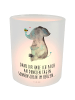 Mr. & Mrs. Panda Glas Teelicht Elefant Biene mit Spruch in Transparent