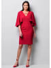 Alba Moda Kleid in Capeoptik und Zierband in Ausschnitt in rot