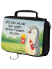 Mr. & Mrs. Panda Kulturbeutel Pinguin Pommes Design mit Spruch in Weiß